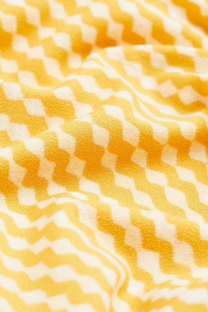 Fit-and-Flare Everyday Dress, Yellow/White