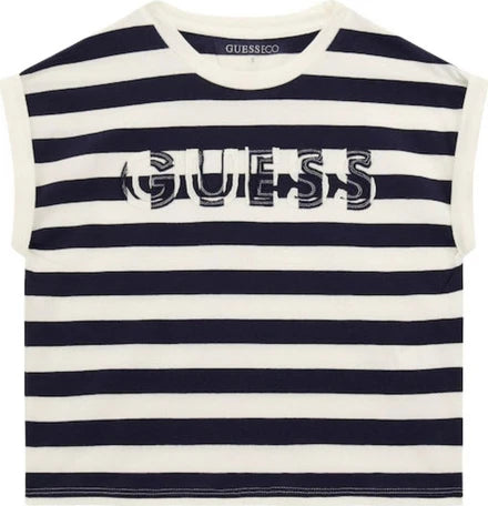 Meiteņu svītrainais kokvilnas tops