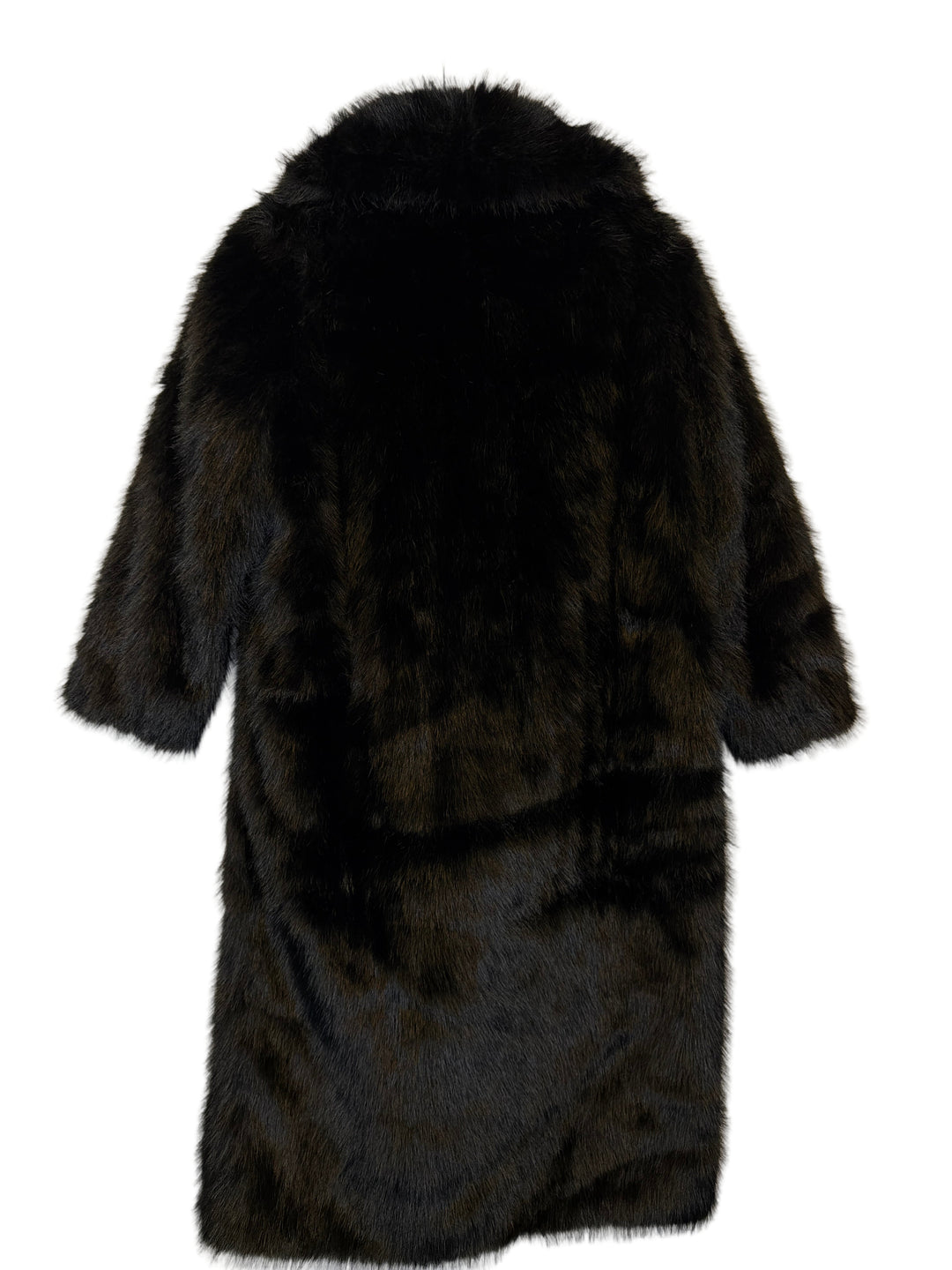 Plīša mākslīgās kažokādas mētelis