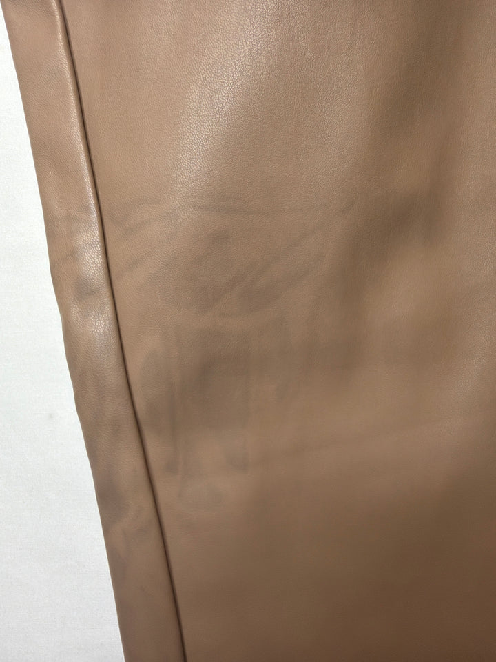 Faux Leather Straight Leg Trousers