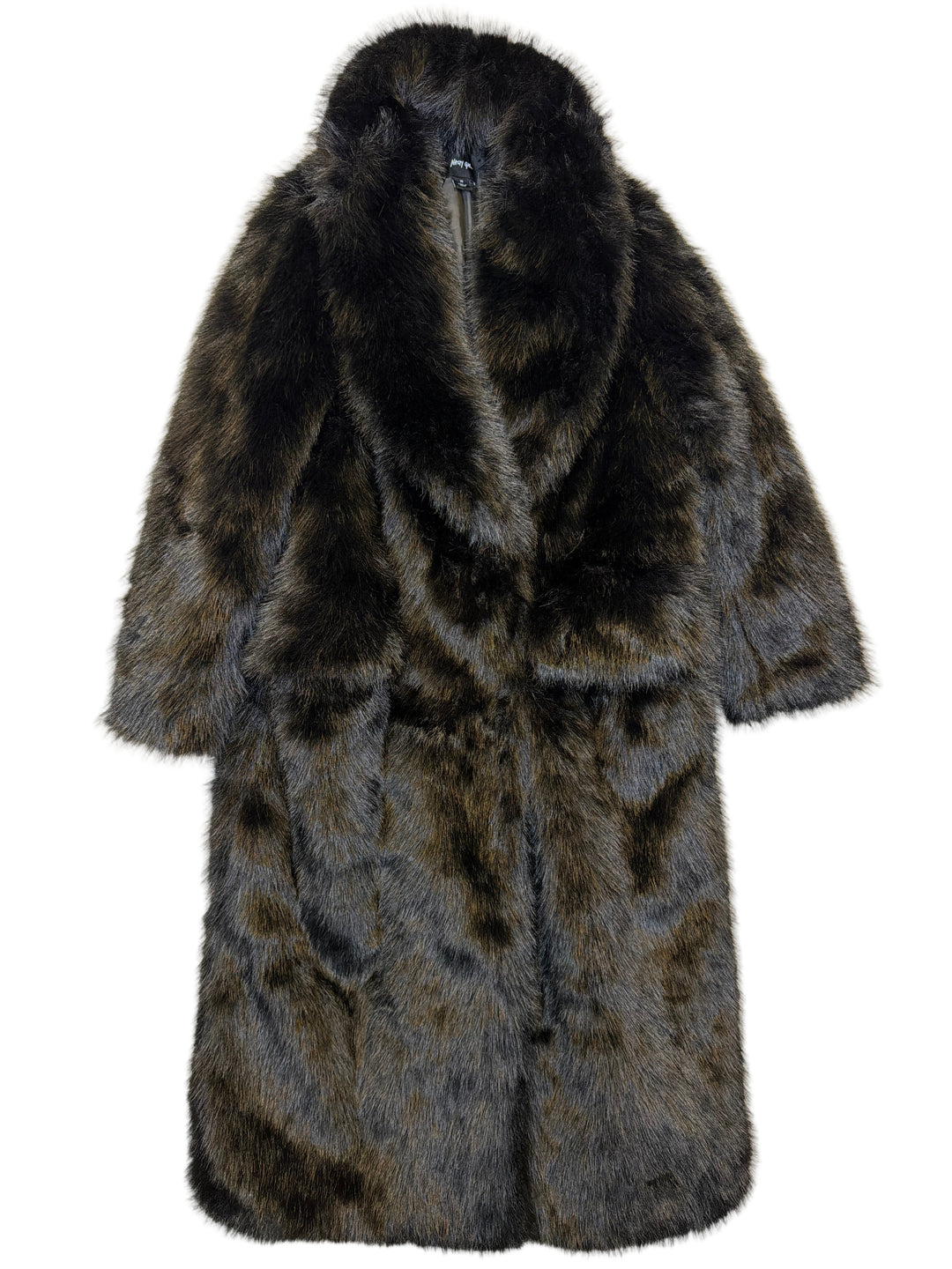 Plīša mākslīgās kažokādas mētelis