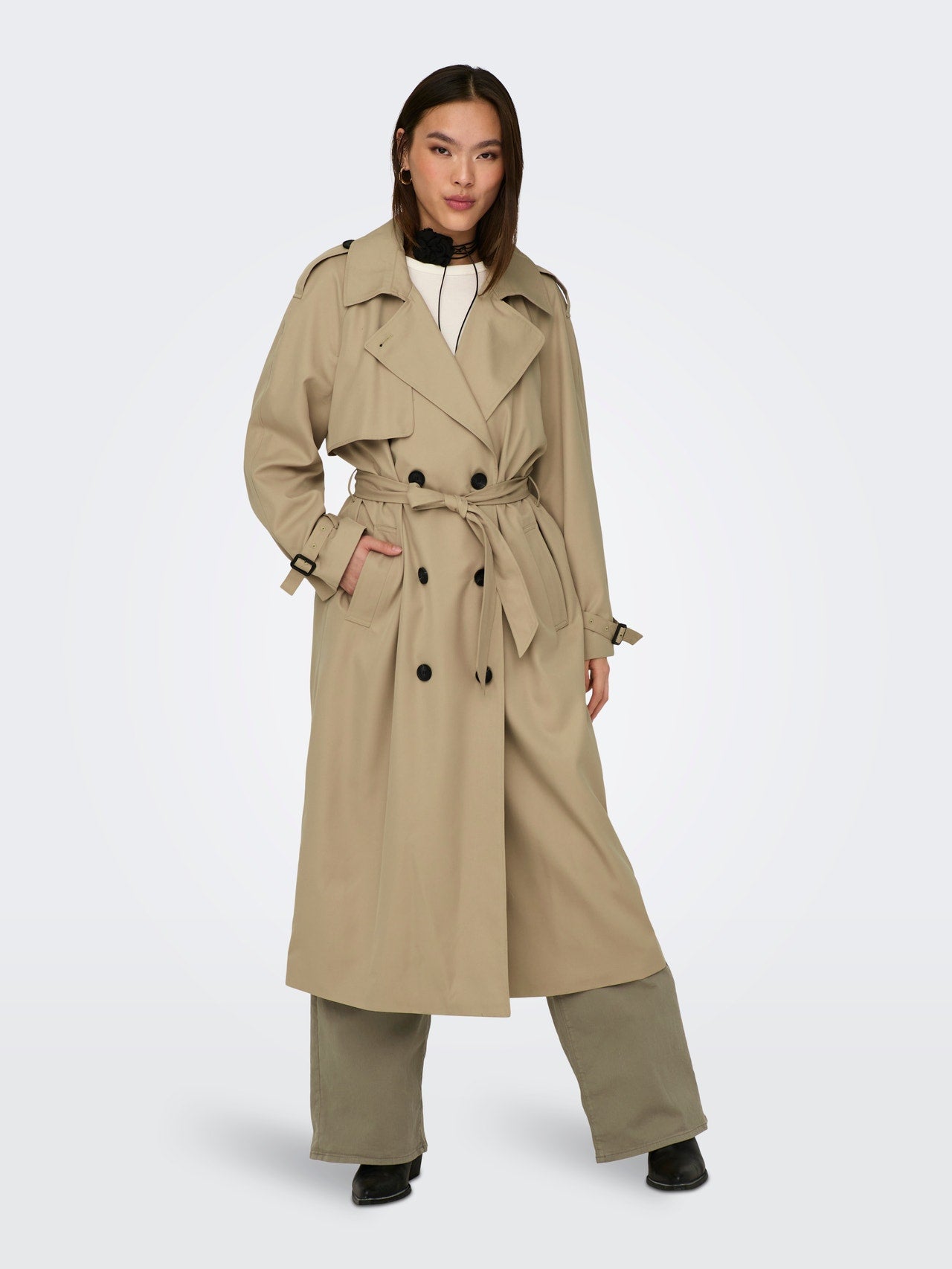 Women Coat - Beige/Tannin