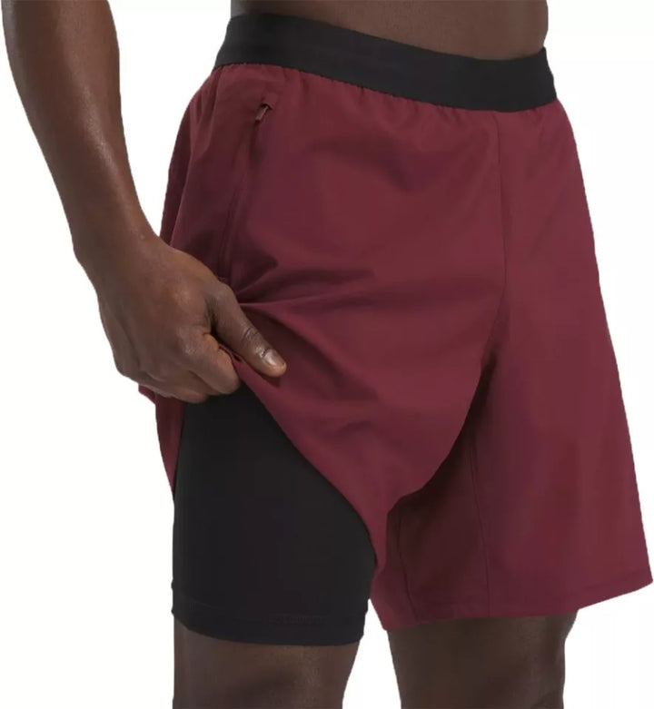 Mens Athletic Shorts - Burgundy